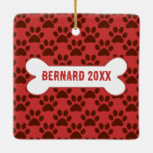 Chiot ovale Mon premier ornement photo de Noël (Dos)