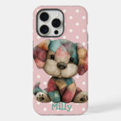 Chiot Patchwork Mignon | Rose Personnalisé à Point (Verso)