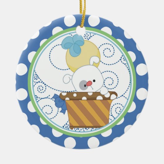 Chiot précieux de premier ornement de Noël du bébé (Devant)