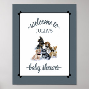 Chiot pur   Élégante Affiche de bienvenue Baby sho