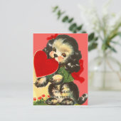 Chiot Retro vintage Avec Carte Coeur Valentine (Debout devant)