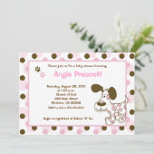 Chiot rose 5x7 Baby Shower Invitations (Debout devant)