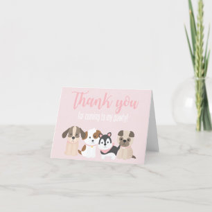 Chiot rose Carte de remerciements