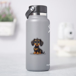Chiot Teckel Adorable – Autocollant Pastel