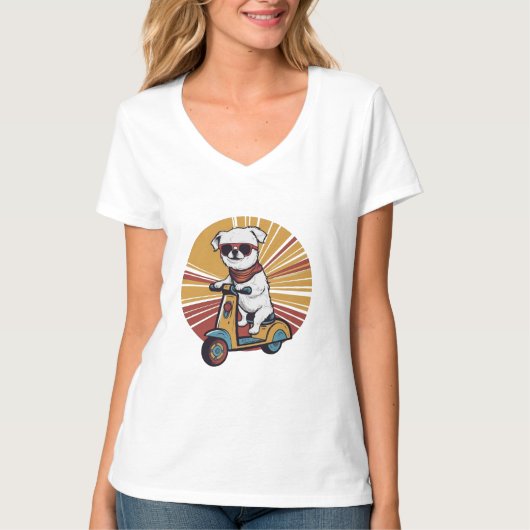 Chiot vintage au T-shirt Sunset (Devant)
