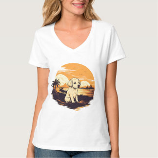 Chiot vintage au T-shirt Sunset