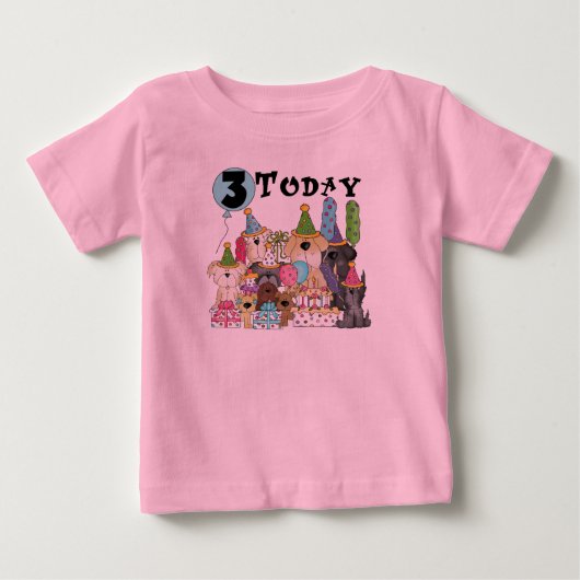 Chiots 3e anniversaire Bash Tshirts et cadeaux (Devant)