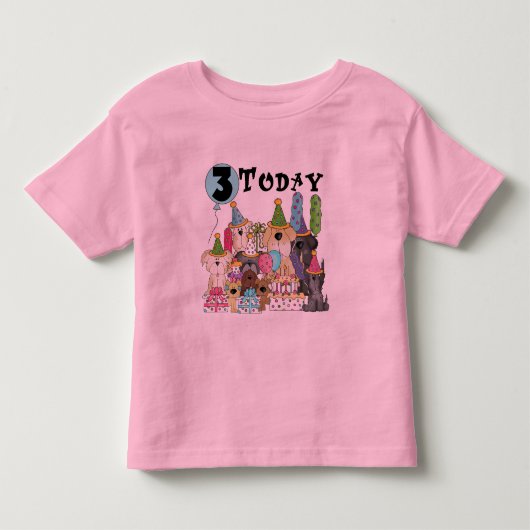 Chiots 3e anniversaire Bash Tshirts et cadeaux (Devant)