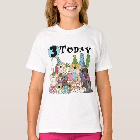Chiots 3e anniversaire Bash Tshirts et cadeaux (Devant)