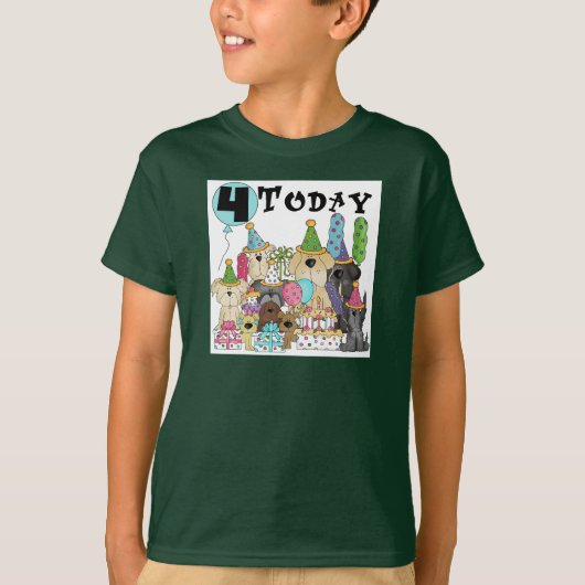 Chiots 4e anniversaire Bash Tshirts et cadeaux (Devant)