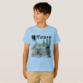 Chiots 4e anniversaire Bash Tshirts et cadeaux (Devant entier)