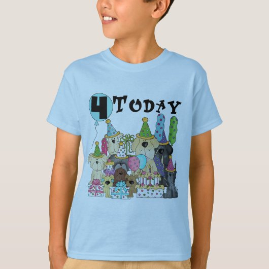 Chiots 4e anniversaire Bash Tshirts et cadeaux (Devant)