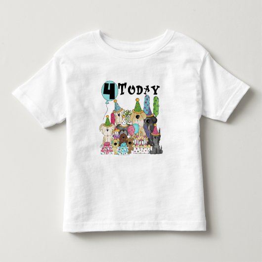 Chiots 4e anniversaire Bash Tshirts et cadeaux (Devant)