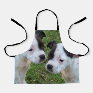 Chiots blancs noirs, tablier complet pour enfants