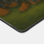 Chiots Rottweiler à l'aube (Coin)