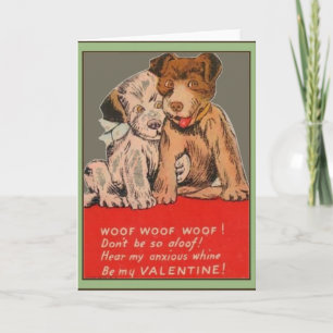 Chiots Vintage Valentine Carte de voeux