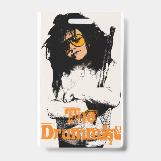 Chip Barkhouse is de drummist. VIP-pas. Badge