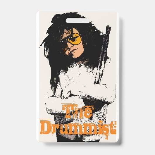 Chip Barkhouse is de drummist. VIP-pas. Badge (Voorzijde)