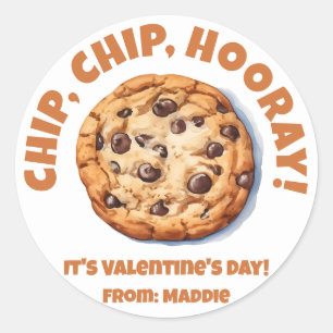 Chip, Chip, Hoera! Chocolade Chip Valentijnsdag Ronde Sticker
