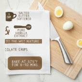 Chip chocolat Cookies Recette Thé Serviette de cui (Quart Plié)