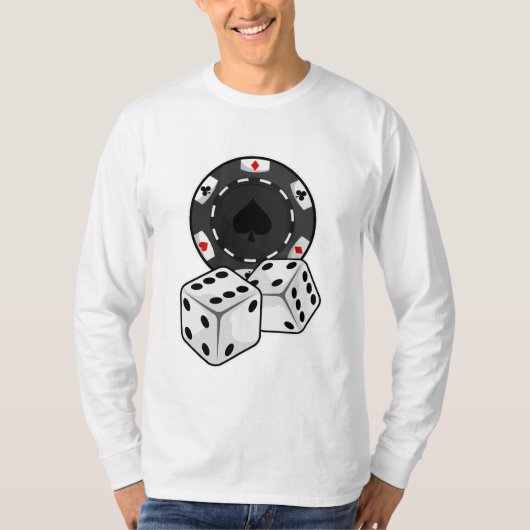 Chip & Dice voor Poker T-shirt (Voorkant)