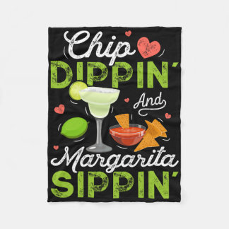 Chip Dippin' en Margarita Sippin' Funny Cinco de Fleece Deken