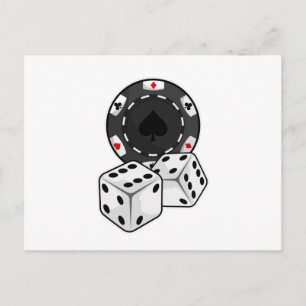 Chip & Dobbelstenen voor Poker Briefkaart