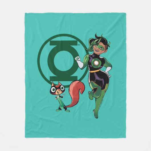 Chip & Green Lantern Fleece Deken (Voorkant)