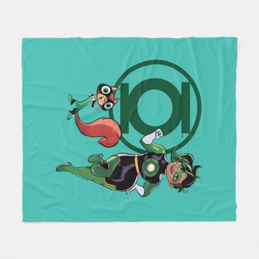 Chip & Green Lantern Fleece Deken (Voorkant (Horizontaal))