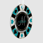 Chip Monogram de Poker Casino - Turquoise (devant)