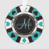 Chip Monogram de Poker Casino - Turquoise (devant)