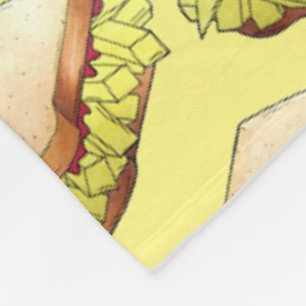 Chip Shop Butty Sandwich UK Fleece Deken