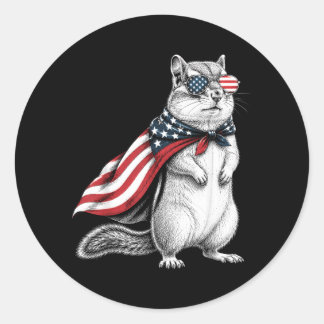 Chipmunk 4 juli Amerikaanse vlag Patriottisch Ronde Sticker
