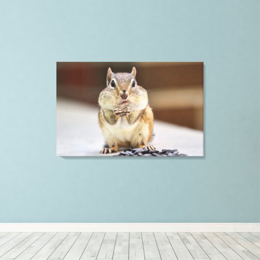 Chipmunk-Afbeelding Canvas Afdruk (Insitu (Houten vloer))