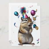 Chipmunk avec carte de voeux plat Casquette de fêt (Devant / Derrière)