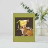 chipmunk avec maïs et scallion carte postale casqu (Debout devant)