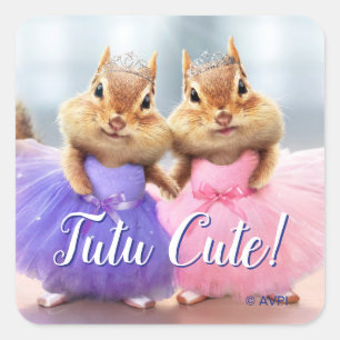 Chipmunk Ballerina Duo Vierkante Sticker