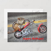 Chipmunk Biker Riding a Motorcycle Briefkaart (Voorkant / Achterkant)