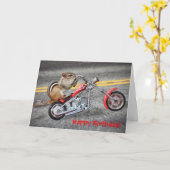 Chipmunk Biker Riding a Motorcycle Kaart (Gele Bloem)