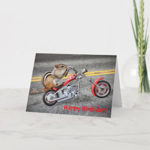 Chipmunk Biker Riding a Motorcycle Kaart
