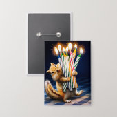 Chipmunk Birthday Candles Button (Voorkant / Achterkant)