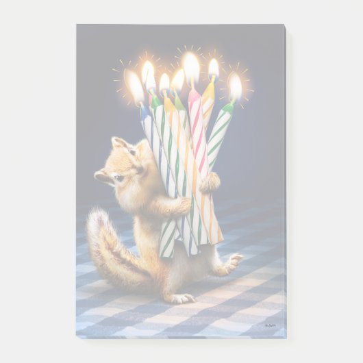 Chipmunk Birthday Candles Post-it® Notes (Voorkant)