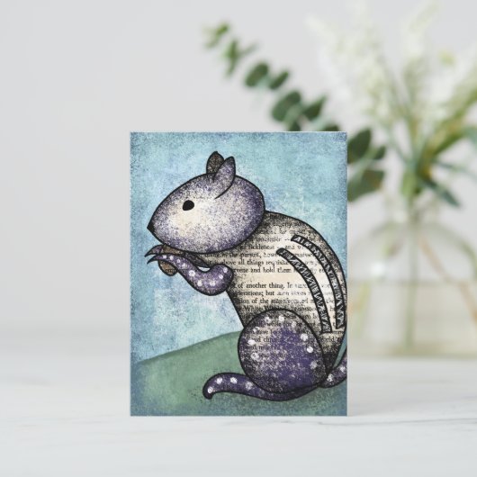 Chipmunk Chomps a Nut Briefkaart (Staand voorkant)