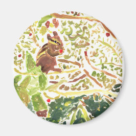 Chipmunk die een bessenmagneet eet magneet