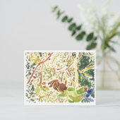 Chipmunk die een briefkaart met bessen eet (Staand voorkant)