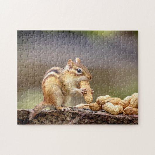 Chipmunk die een pinda eet legpuzzel (Horizontaal)