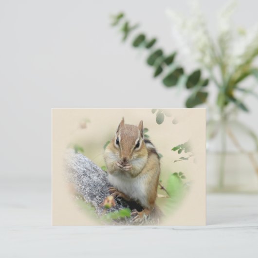 Chipmunk Eating Briefkaart (Staand voorkant)