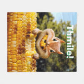 Chipmunk Eating Corn Fleece Deken (Voorkant (Horizontaal))