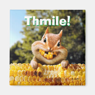 Chipmunk Eating Corn Magneet