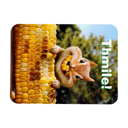 Chipmunk Eating Corn Magneet (Horizontaal)